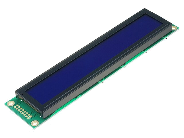 Display: LCD; alfanumeriek; STN Negative; 20x1; blauw; LED; PIN: 16 Display: LCD; alfanumeriek; STN Negative; 20x1; blauw; LED; PIN: 16